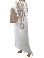 Kimono une pièce blanc et marron – Image 4