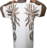 Kimono une pièce blanc et marron – Image 9