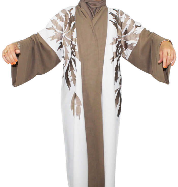 Kimono une pièce blanc et marron – Image 7