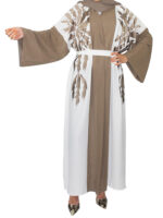 Kimono une pièce blanc et marron