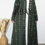 Abaya ensemble Aztèque vert Kaki