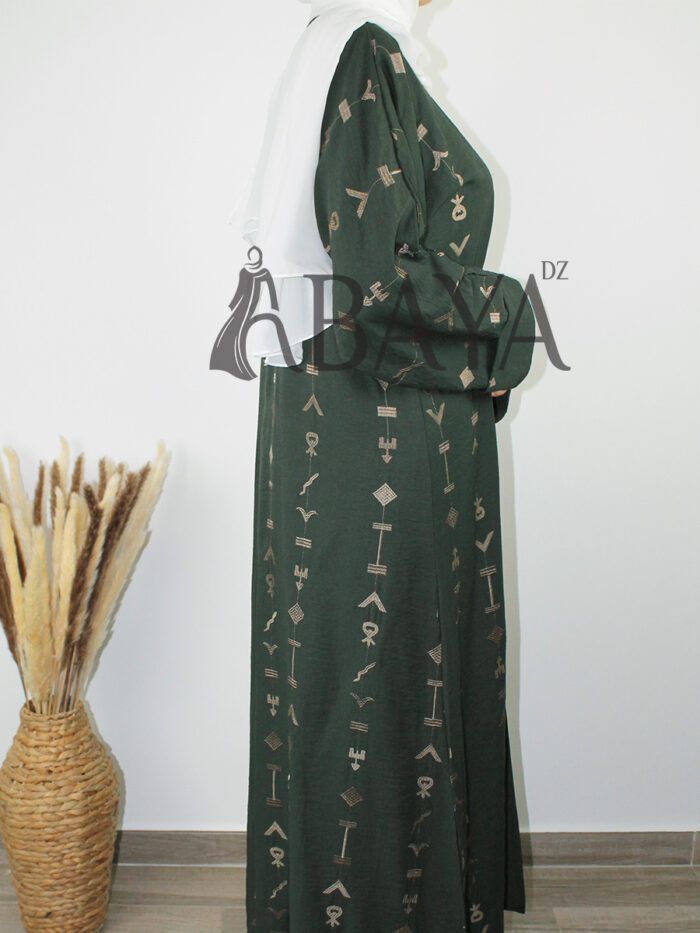 Abaya ensemble Aztèque vert