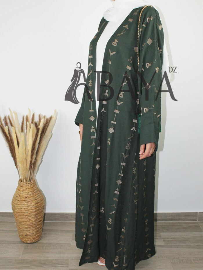 Abaya ensemble Aztèque vert