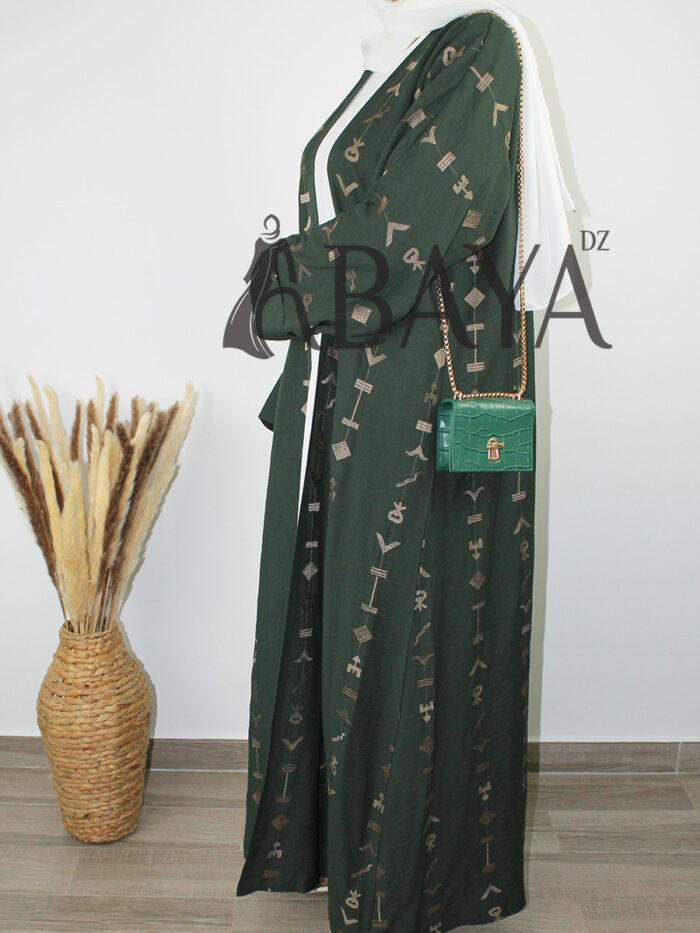 Abaya ensemble Aztèque vert