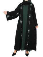 Kimono ensemble noir et vert