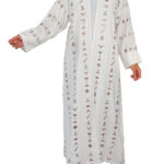 Abaya ensemble Aztèque en blanc
