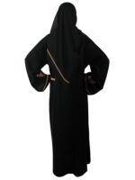 Abaya Dubai noire avec broderies fleurs – Image 6