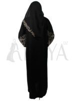 Abaya dubai noire brodée en dorée – Image 7