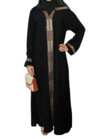 Abaya noire de qualité avec strass – Image 5