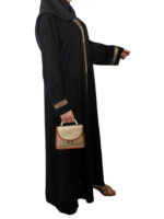 Abaya noire de qualité avec strass – Image 4