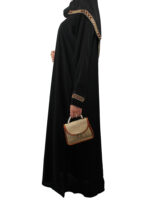 Abaya noire de qualité avec strass – Image 3