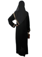 Abaya noire de qualité avec strass – Image 7