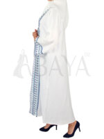 Abaya Kimono 2 pièces en bleu et blanc – Image 4