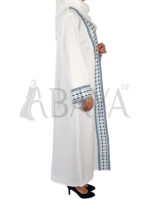 Abaya Kimono 2 pièces en bleu et blanc – Image 5