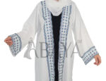 Abaya Kimono 2 pièces en bleu et blanc – Image 6