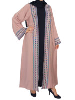 Abaya Kimono 2 pièces en nude et bleu nuit