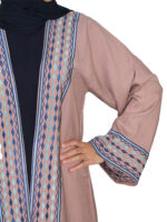 Abaya Kimono 2 pièces en nude et bleu nuit – Image 6