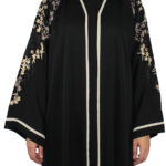 Abaya luxe avec broderie en petites fleurs
