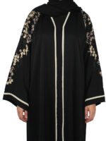 Abaya luxe avec broderie en petites fleurs