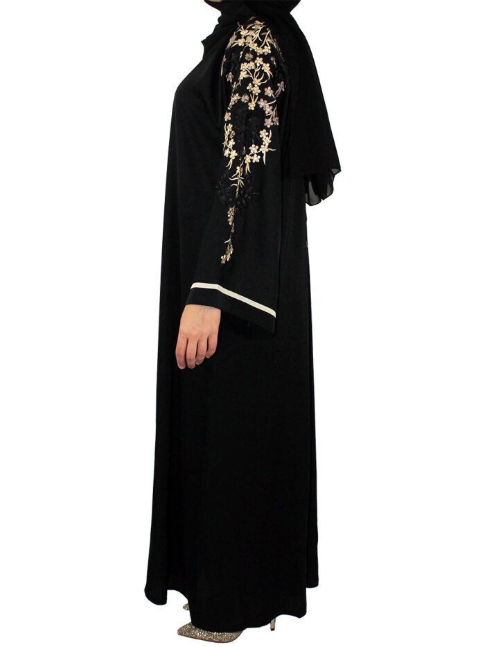 Abaya luxe avec broderie en petites fleurs – Image 6