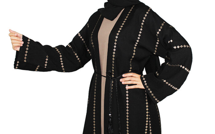 Chic Abaya Kimono 2 pièces en noir