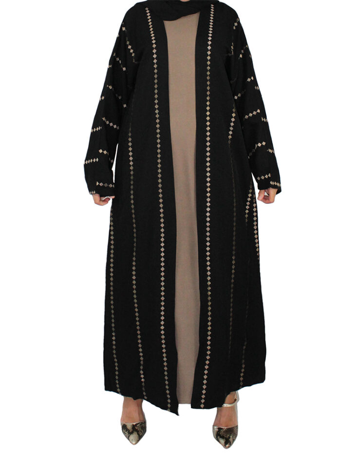 Chic Abaya Kimono 2 pièces en noir