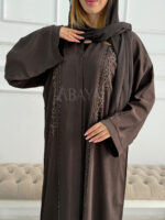 Magnifique Abaya en marron foncé – Image 2
