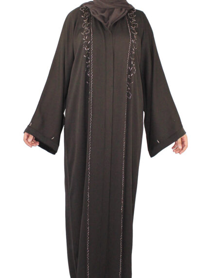 Magnifique Abaya Dubai en marron foncé