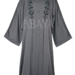 Abaya Dubai perlée chic en gris souris