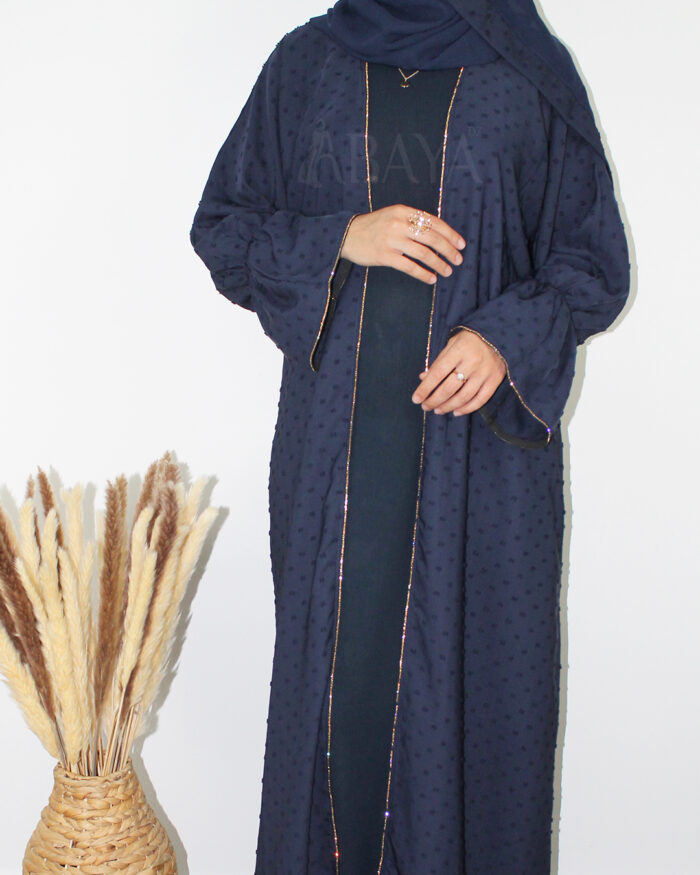 Kimono ensemble de deux pièces très élégant en bleu nuit