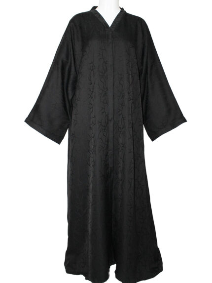 Abaya noire fluide avec un tissu
