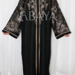 Abaya dubai noire brodée en dorée