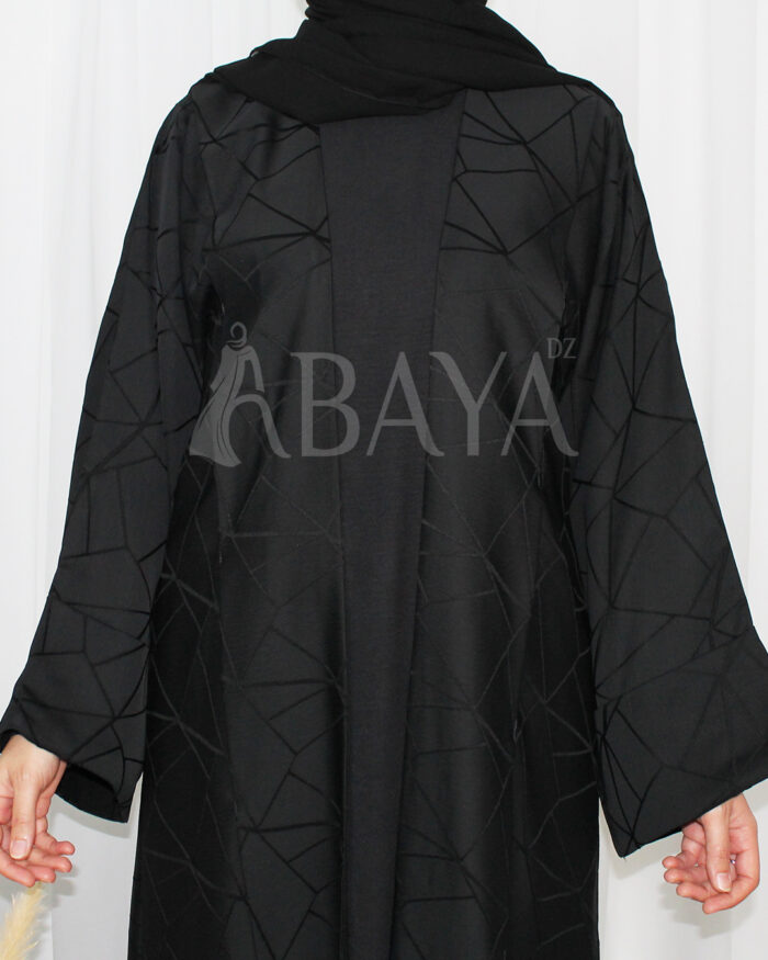 Abaya Kimono avec robe en noir simple et élégant