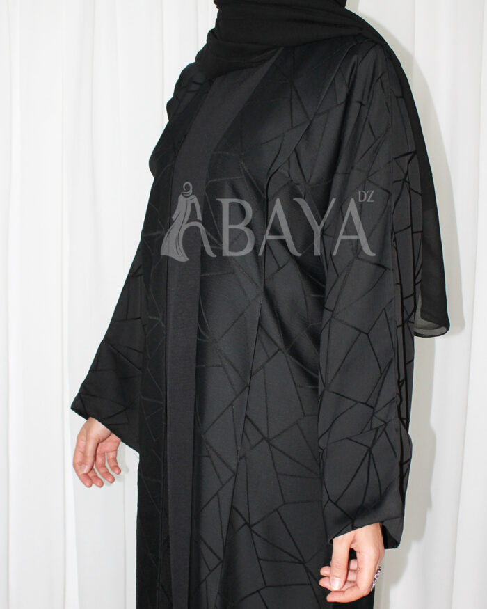 Abaya Kimono avec robe en noir simple et élégant