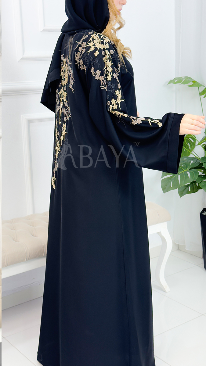 Abaya Dubai Nidah avec broderie en petites fleurs