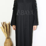 Abaya Dubai noire perlée chic et élégante