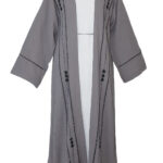 Abaya Kimono ensemble en deux pièces en gris