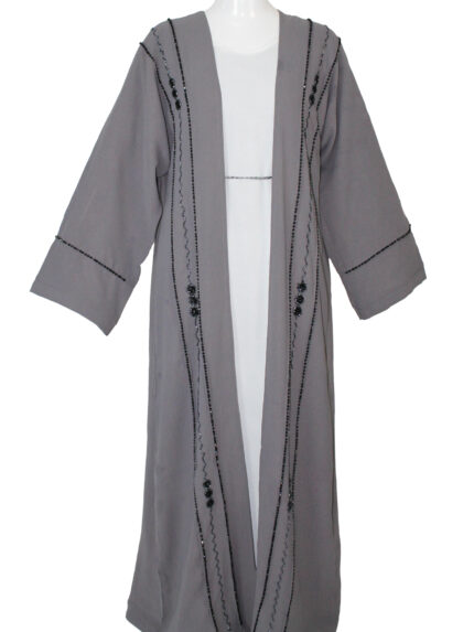 Abaya Kimono ensemble en deux pièces en gris