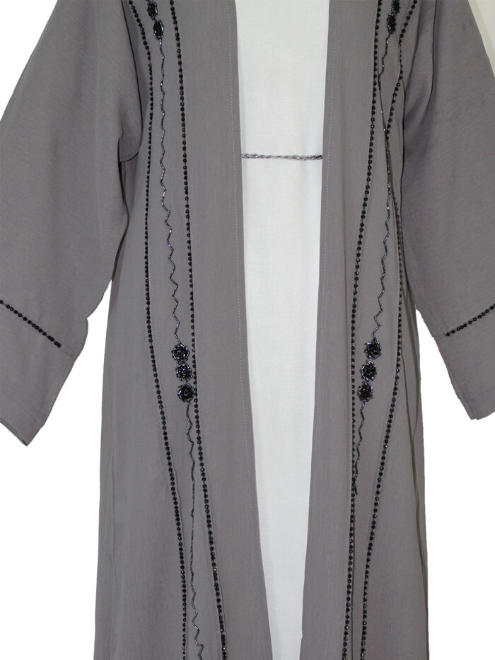 Abaya Kimono ensemble en deux pièces en gris