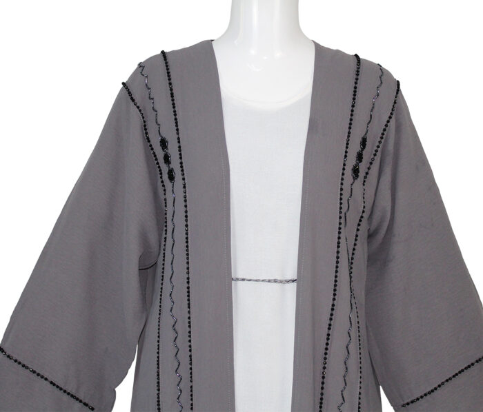 Abaya Kimono ensemble en deux pièces en gris
