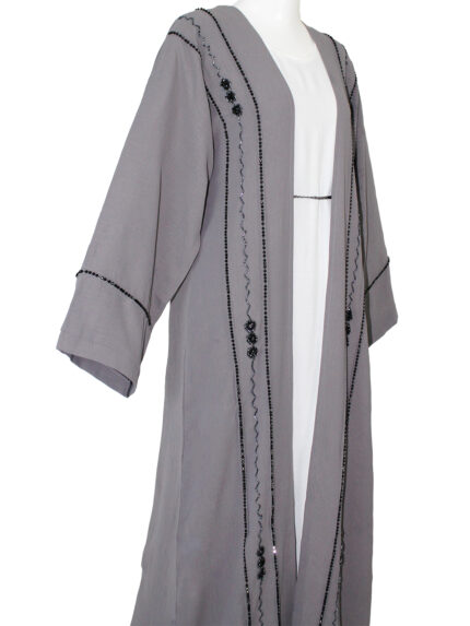 Abaya Kimono ensemble en deux pièces en gris