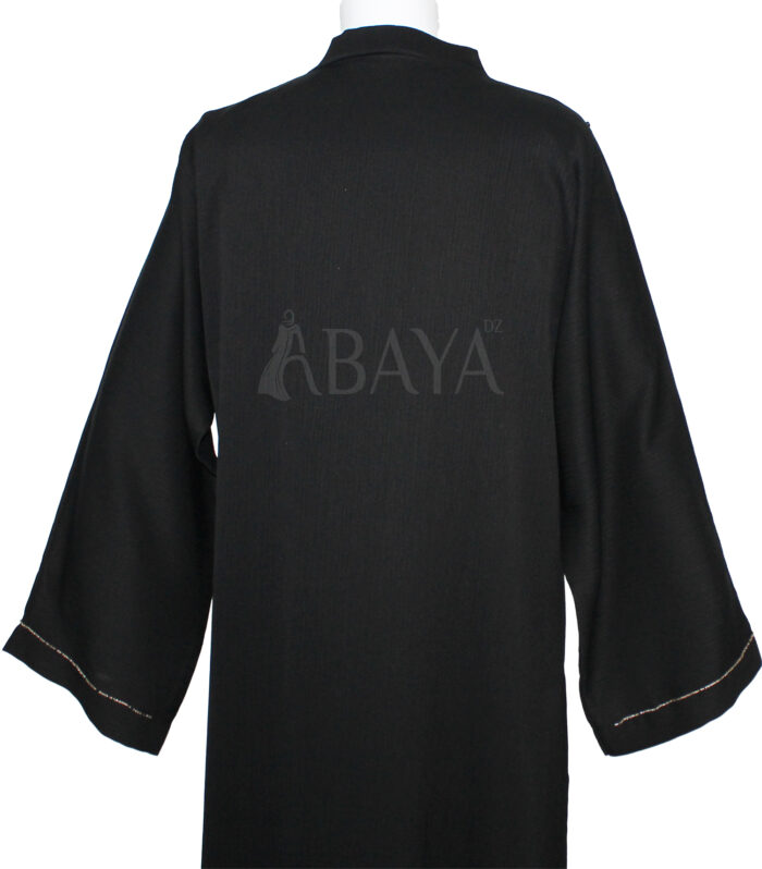 Abaya Noire Stylée avec Perles Raffinées