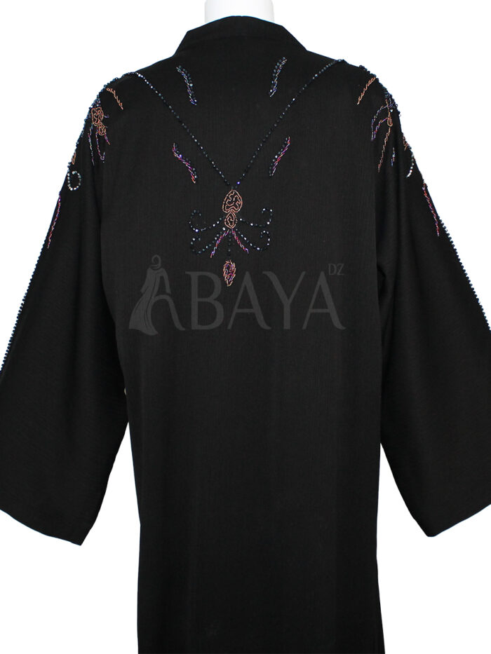 Abaya Dubai Noire avec Détails Perlés : L'Essence du Raffinement