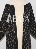 Chic Abaya Kimono 2 pièces en noir et Jaune – Image 3