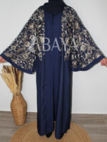 Abaya Bleu Luxe en Tissu Nida : Élégance et Confort pour Vos Fêtes