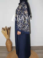 Abaya Bleu Luxe en Tissu Nida : Élégance et Confort pour Vos Fêtes