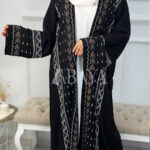 Abaya Kimono ensemble deux pièces avec broderies orientales
