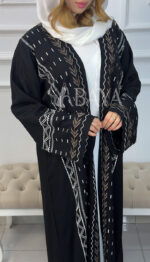 Abaya Kimono ensemble deux pièces avec broderies orientales