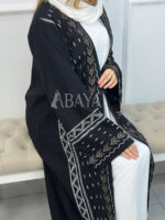 Abaya Kimono ensemble deux pièces avec broderies orientales