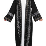 Abaya Kimono ensemble deux pièces avec broderies orientales